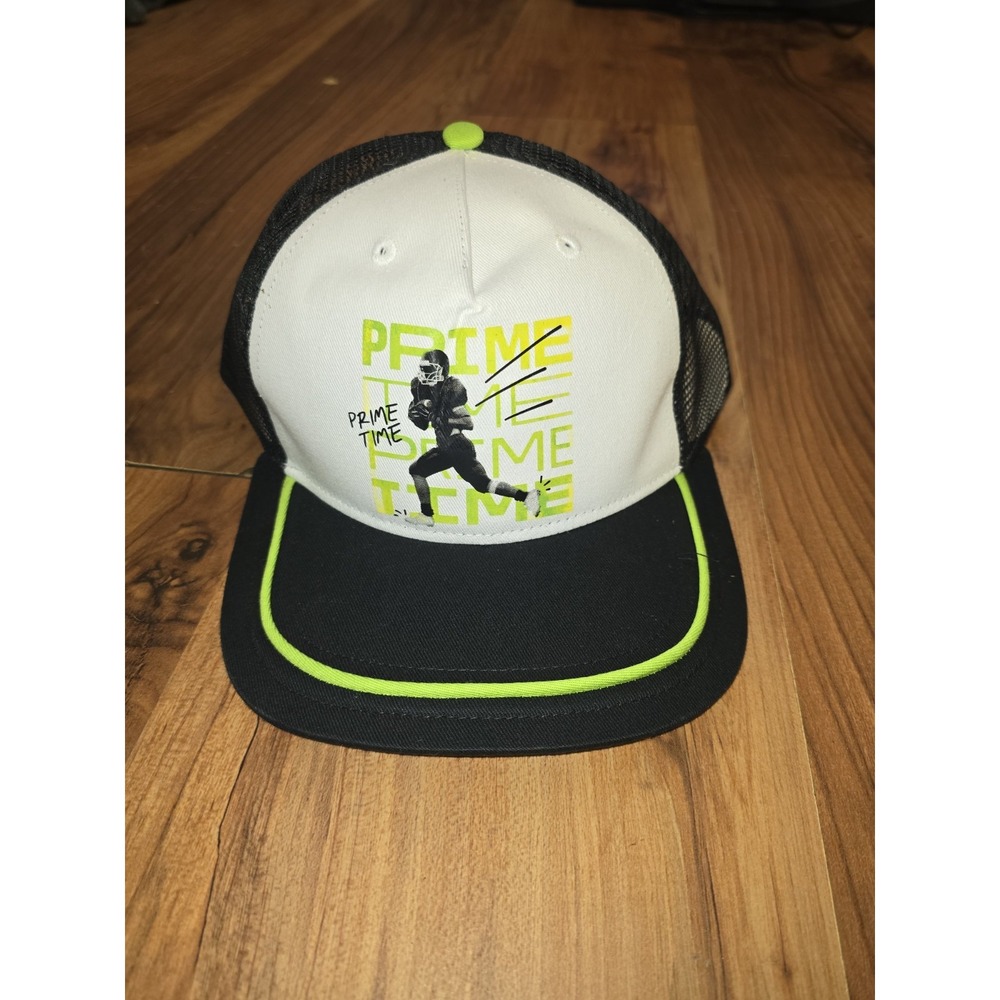 ESPN Prime Time Boys Football Snapback Hat Black Green Youth OSFM Trucker Cap